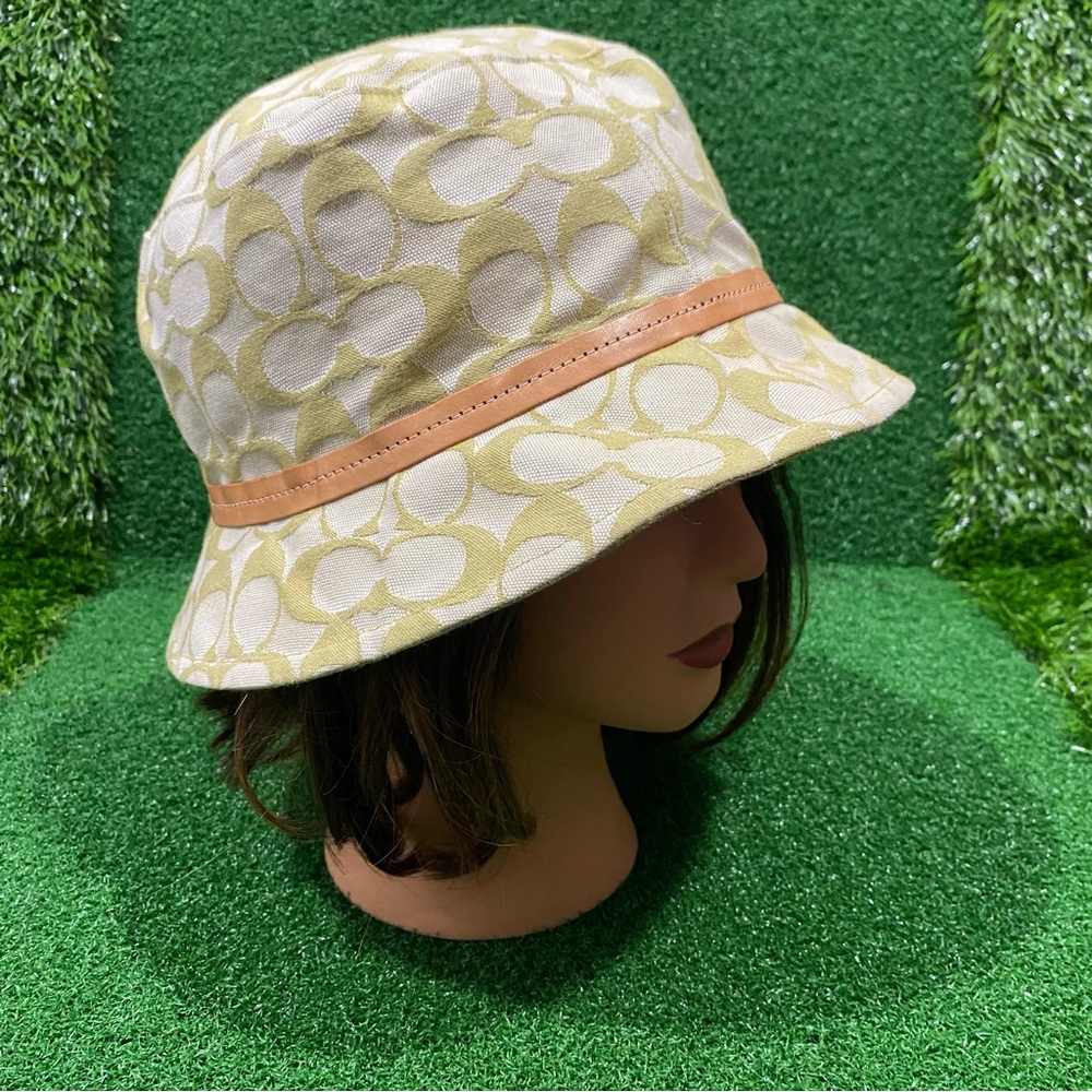Vintage Coach Green Signature Bucket Hat Sz S Women’s - Picture 6 of 9
